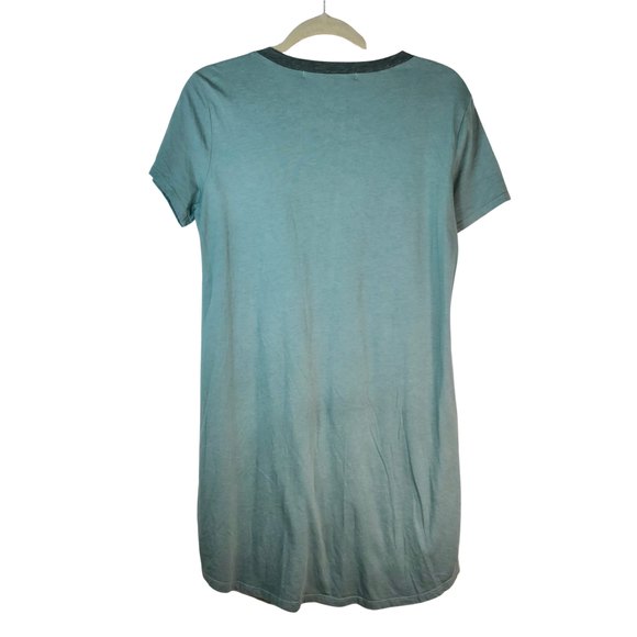 Michael Stars Dress Short Sleeve Size Small Green/Blue Tone Crew Neck - Picture 2 of 4